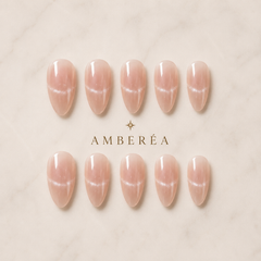Nude Silver Arc Cat Eye Press-On Nails