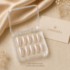 Pearl Crystal Arc Press-On Nails
