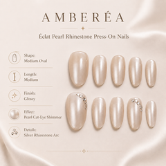 Pearl Crystal Arc Press-On Nails