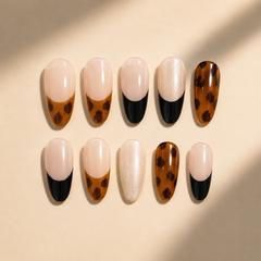 Amber Tortoiseshell French Press-On Nails