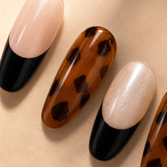 Amber Tortoiseshell French Press-On Nails