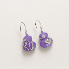 Purple Gourd Jewelry Set | Silver Rhinestone Necklace and Earrings Set by AMBERÉA