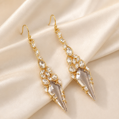 Crystal Chandelier Drop Earrings | Gold Bridal Statement Jewelry