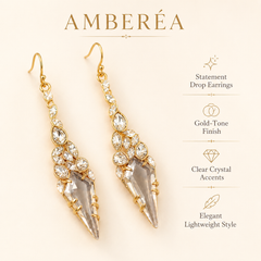 Crystal Chandelier Drop Earrings | Gold Bridal Statement Jewelry