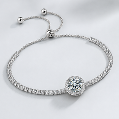 Moissanite Tennis Bracelet | Round Cut Halo Luxury Bracelet for Women – AMBERÉA