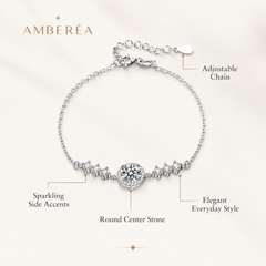 Moissanite Tennis Bracelet | Round Cut Luxury Bracelet for Women | AMBERÉA Fine Jewelry