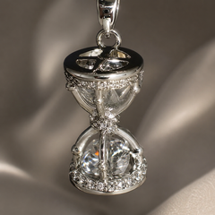 AMBERÉA Moissanite Hourglass Necklace | Silver Crystal Pendant Jewelry