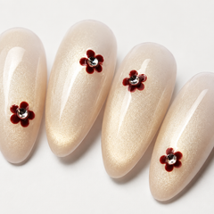 Ruby Red Cat Eye Press On Nails | Luxury Burgundy Gel False Nails – AMBERÉA