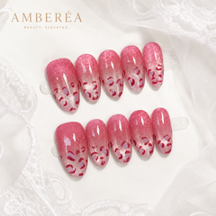 Pink Leopard Press On Nails | Luxury Blush Gel False Nails – AMBERÉA
