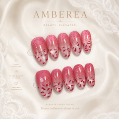 Pink Leopard Press On Nails | Luxury Blush Gel False Nails – AMBERÉA