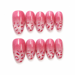Pink Leopard Press On Nails | Luxury Blush Gel False Nails – AMBERÉA