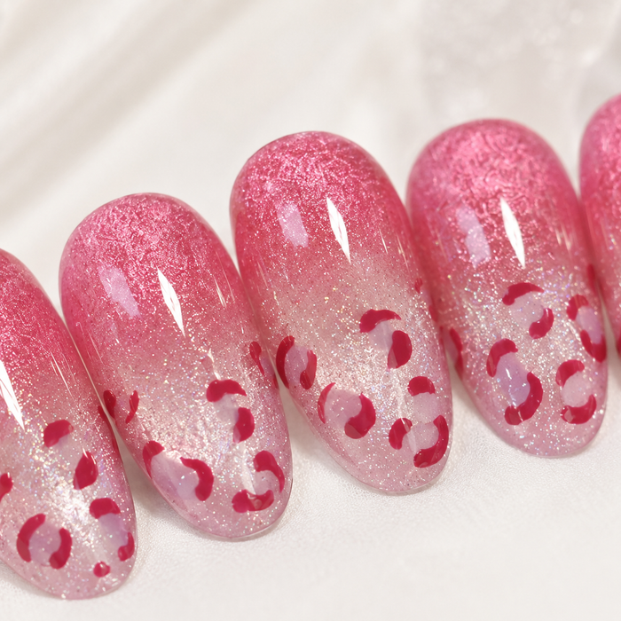 Pink Leopard Press On Nails | Luxury Blush Gel False Nails – AMBERÉA