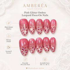 Pink Leopard Press On Nails | Luxury Blush Gel False Nails – AMBERÉA