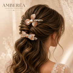 Luxury Crystal Pearl Hair Clips Set | Floral Rhinestone Barrettes for Women – AMBERÉA