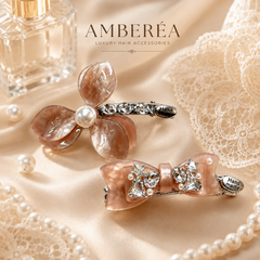 Luxury Crystal Pearl Hair Clips Set | Floral Rhinestone Barrettes for Women – AMBERÉA