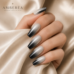 Smoky Silver Cat Eye Press-On Nails