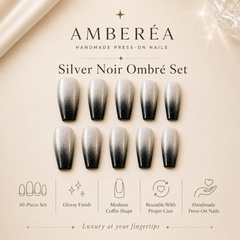 Smoky Silver Cat Eye Press-On Nails