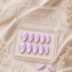 Lilac Cat Eye Press On Nails | Handmade Reusable Press-On Nails by AMBERÉA