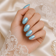 Blue Cat Eye Press On Nails | Handmade Bridal Press-On Nails