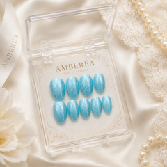 Blue Cat Eye Press On Nails | Handmade Bridal Press-On Nails