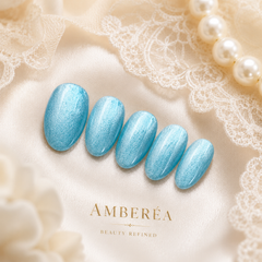 Blue Cat Eye Press On Nails | Handmade Bridal Press-On Nails