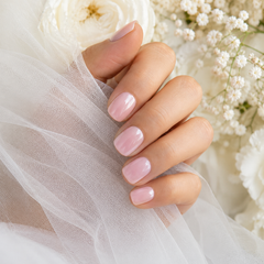 Soft Pink Cat Eye Press On Nails | Handmade Reusable Nails by AMBERÉA