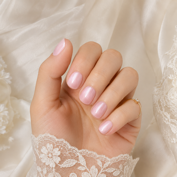 Soft Pink Cat Eye Press On Nails | Handmade Reusable Nails by AMBERÉA