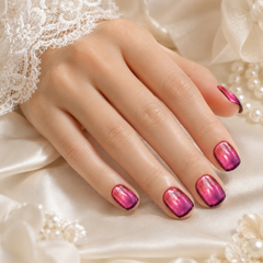 Berry Pink Cat Eye Press On Nails | Handmade Reusable Nails by AMBERÉA