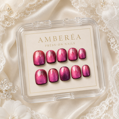 Berry Pink Cat Eye Press On Nails | Handmade Reusable Nails by AMBERÉA