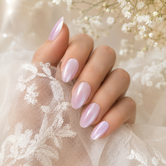 Soft Pink Cat Eye Press On Nails | Handmade Reusable Nails by AMBERÉA
