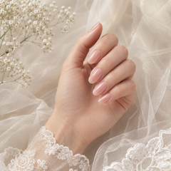 Soft Blush Pink Cat Eye Press On Nails | Handmade Reusable Nails by AMBERÉA