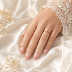 Soft Blush Pink Cat Eye Press On Nails | Handmade Reusable Nails by AMBERÉA