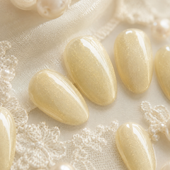 Champagne Gold Cat Eye Press On Nails | Handmade Reusable Bridal Nails by AMBERÉA