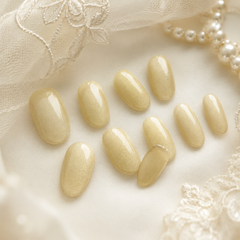 Champagne Gold Cat Eye Press On Nails | Handmade Reusable Bridal Nails by AMBERÉA