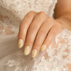 Champagne Gold Cat Eye Press On Nails | Handmade Reusable Bridal Nails by AMBERÉA