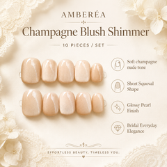 Nude Beige Cat Eye Press On Nails | Handmade Reusable Short Square Nails by AMBERÉA
