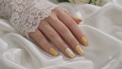 Butter Yellow Floral Press On Nails | Handmade Reusable Short Square Nails by AMBERÉA