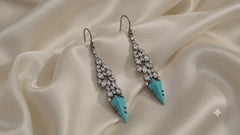 Turquoise Crystal Drop Earrings | Geometric Statement Jewelry